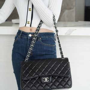CF Classic Flap Jumbo |黑银 羊皮 图2