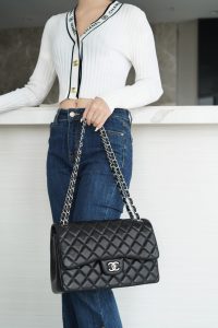 CF Classic Flap Jumbo |黑银 羊皮 图3