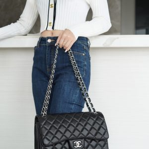CF Classic Flap Jumbo |黑银 羊皮 图3