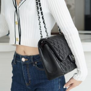CF Classic Flap Jumbo |黑银 羊皮 图5