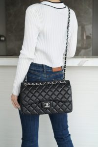CF Classic Flap Jumbo |黑银 羊皮 图6