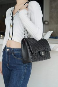CF Classic Flap Jumbo |黑银 羊皮 图7