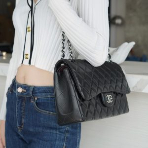 CF Classic Flap Jumbo |黑银 羊皮 图7