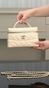 Chanel 25c 手柄盒子包 荔枝牛 米白 图1