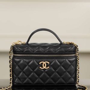 Chanel 25P 新款饭盒包 黑金 荔枝牛 图1