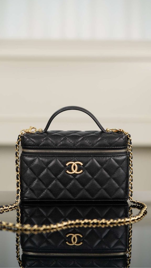 Chanel 25P 新款饭盒包 黑金 荔枝牛 图1