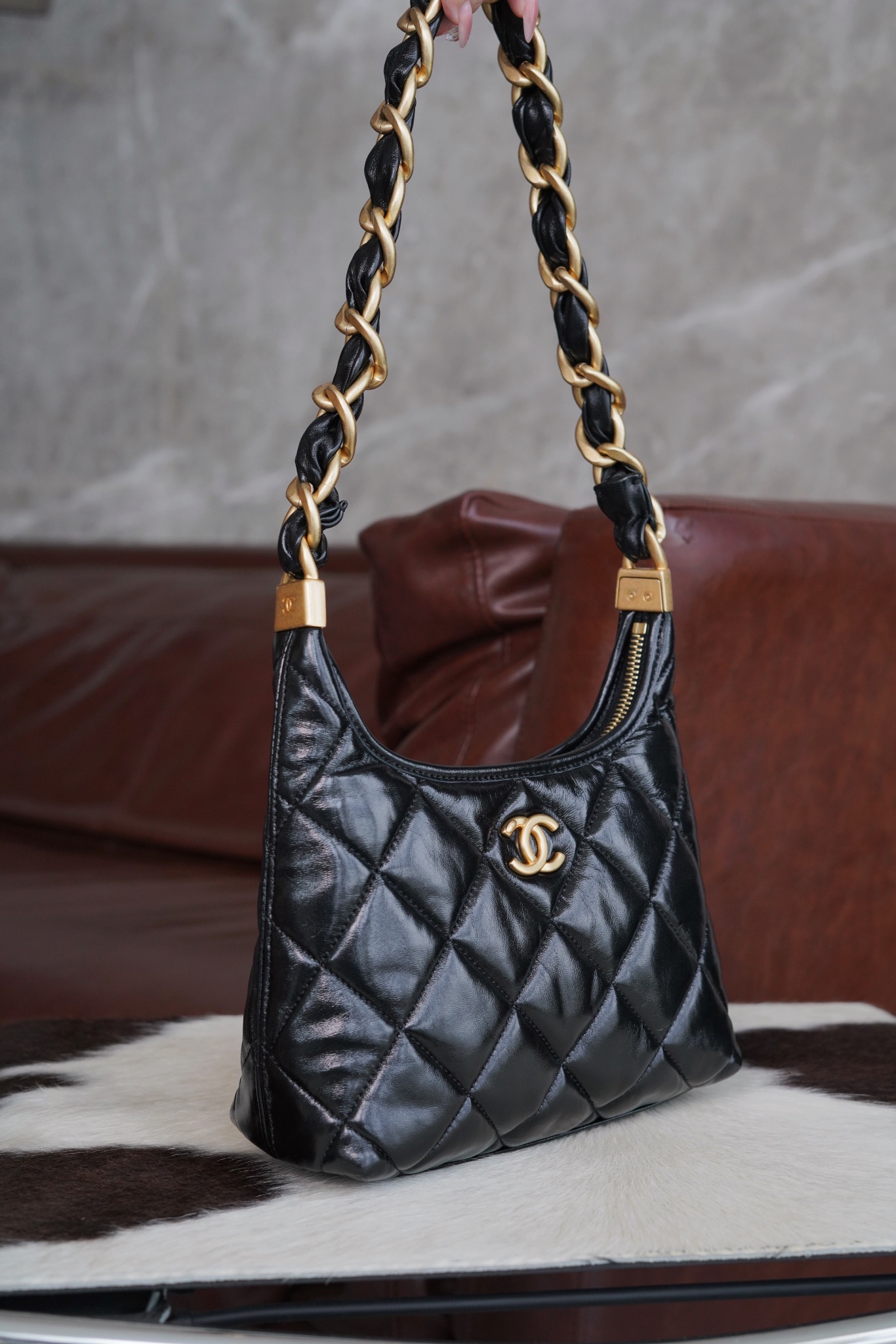 Chanel 24a Hobo黑色 小号 图2