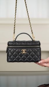 Chanel 25P 新款饭盒包 黑金 荔枝牛 图5