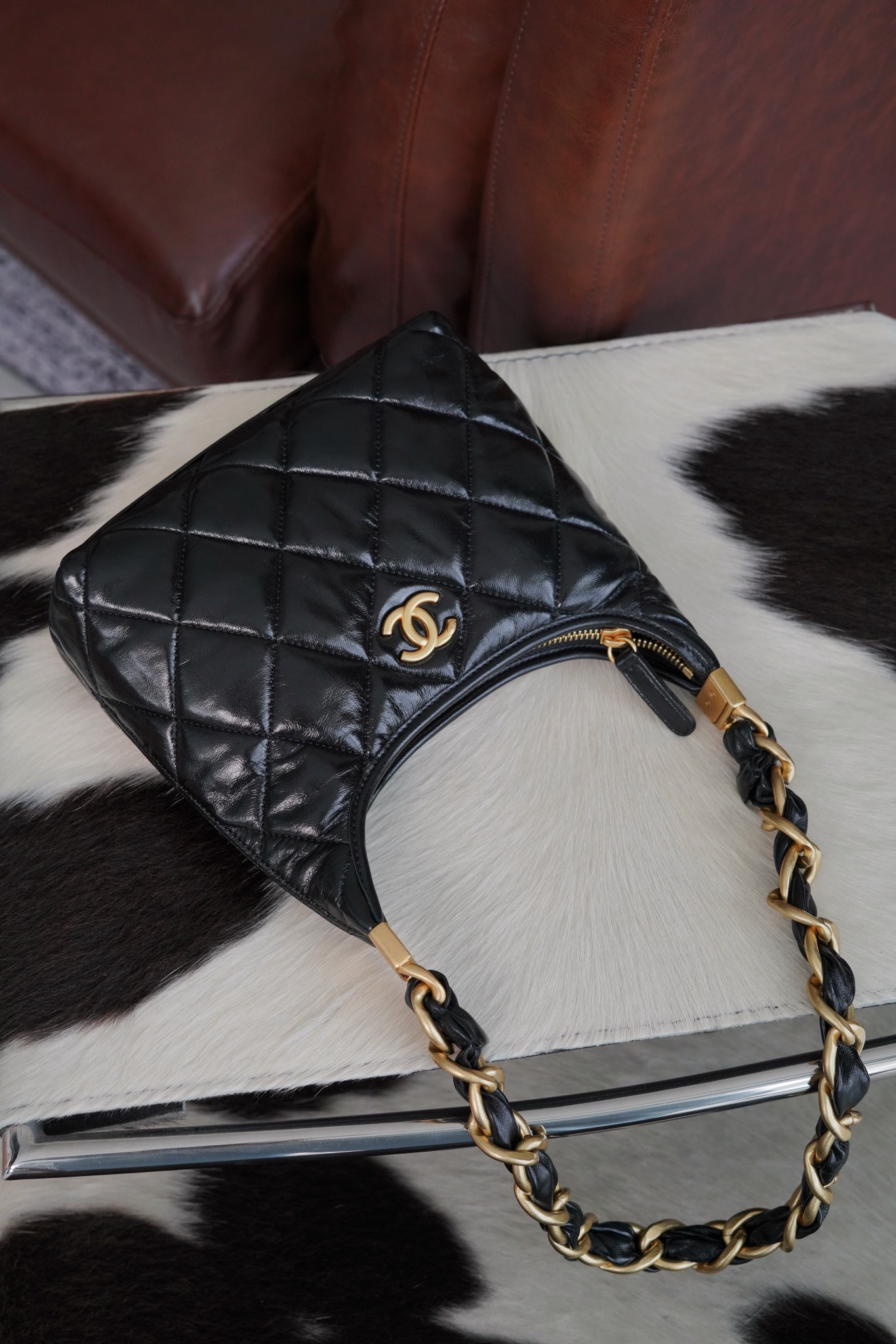 Chanel 24a Hobo黑色 小号 图5