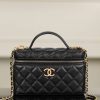 Chanel 25P 新款饭盒包 黑金 荔枝牛 图1
