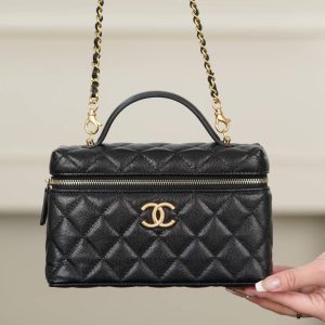 Chanel 25P 新款饭盒包 黑金 荔枝牛 图5