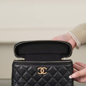 Chanel 25P 新款饭盒包 黑金 荔枝牛 图7