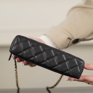 Chanel 25P 新款饭盒包 黑金 荔枝牛 图9
