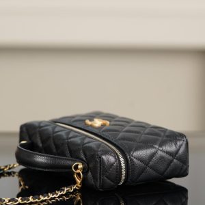 Chanel 25P 新款饭盒包 黑金 荔枝牛 图10