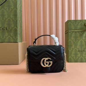 【配置专柜全套包装】原厂皮GG Marmont系列迷你手提包 图1