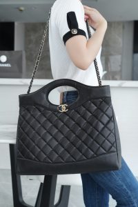 Chanel 31bag 大号黑色 褶皱小牛皮 图3