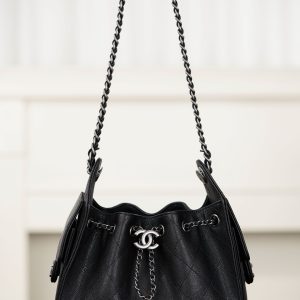 Chanel 26C系列 25bag mini鱼子酱 黑球银 图1