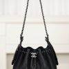Chanel 26C系列 25bag mini鱼子酱 黑球银 图1