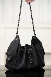 Chanel 26C系列 25bag mini鱼子酱 黑球银 图3