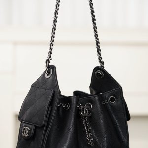 Chanel 26C系列 25bag mini鱼子酱 黑球银 图3
