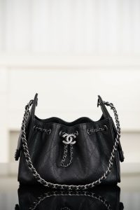Chanel 26C系列 25bag mini鱼子酱 黑球银 图5
