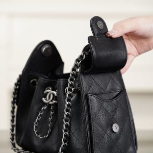 Chanel 26C系列 25bag mini鱼子酱 黑球银 图7