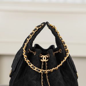Chanel 黑色麂皮hobo 小号 图1
