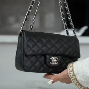 CF Classic Flap |荔枝纹 Mini 黑银 图1