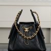 Chanel small hobo 抽绳水桶包 黑金鱼子酱 小号 图1