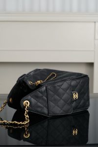Chanel small hobo 抽绳水桶包 黑金鱼子酱 小号 图8