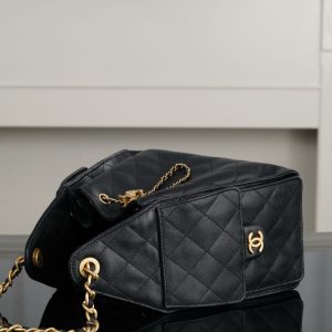 Chanel small hobo 抽绳水桶包 黑金鱼子酱 小号 图8