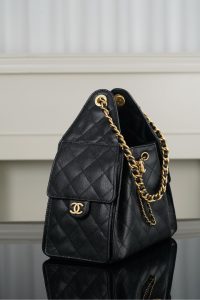 Chanel small hobo 抽绳水桶包 黑金鱼子酱 小号 图9