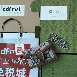 。【原厂皮配(Cdfmall三亚免税店手提袋】 GG Dionysus系列饰超级双G图案超迷你手袋。Dionysus手袋 图1
