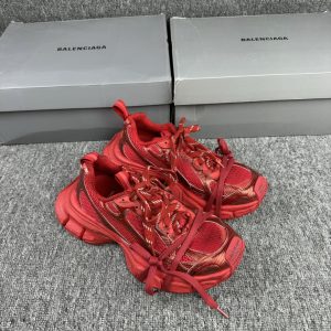 上新 Balenciaga巴黎世家 3XL 网布 系带 做旧 低帮 老爹鞋 红色 图1