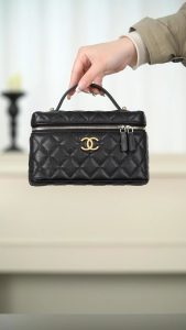 Chanel 25P 新款饭盒包 黑金 荔枝牛 图1