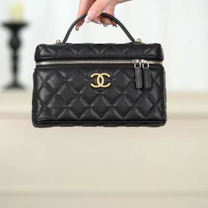 Chanel 25P 新款饭盒包 黑金 荔枝牛 图1