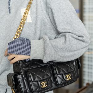 CHAENL 25c 小号嬉皮 hobo bag 黑金 图2