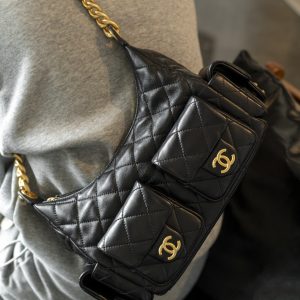 CHAENL 25c 小号嬉皮 hobo bag 黑金 图4