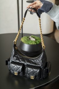 CHAENL 25c 小号嬉皮 hobo bag 黑金 图5