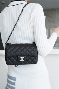 CF Classic Flap |荔枝纹 Mini 黑银 图1