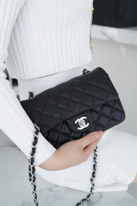 CF Classic Flap |荔枝纹 Mini 黑银 图3