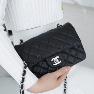 CF Classic Flap |荔枝纹 Mini 黑银 图3