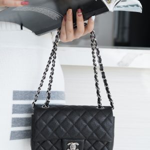 CF Classic Flap |荔枝纹 Mini 黑银 图4