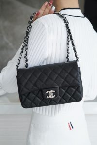 CF Classic Flap |荔枝纹 Mini 黑银 图6
