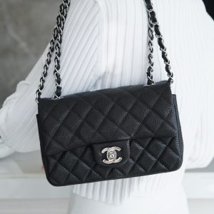 CF Classic Flap |荔枝纹 Mini 黑银 图6