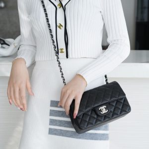 CF Classic Flap |荔枝纹 Mini 黑银 图7