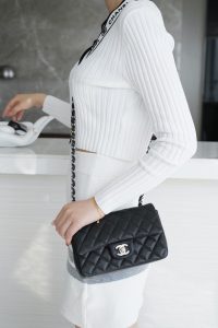 CF Classic Flap |荔枝纹 Mini 黑银 图8